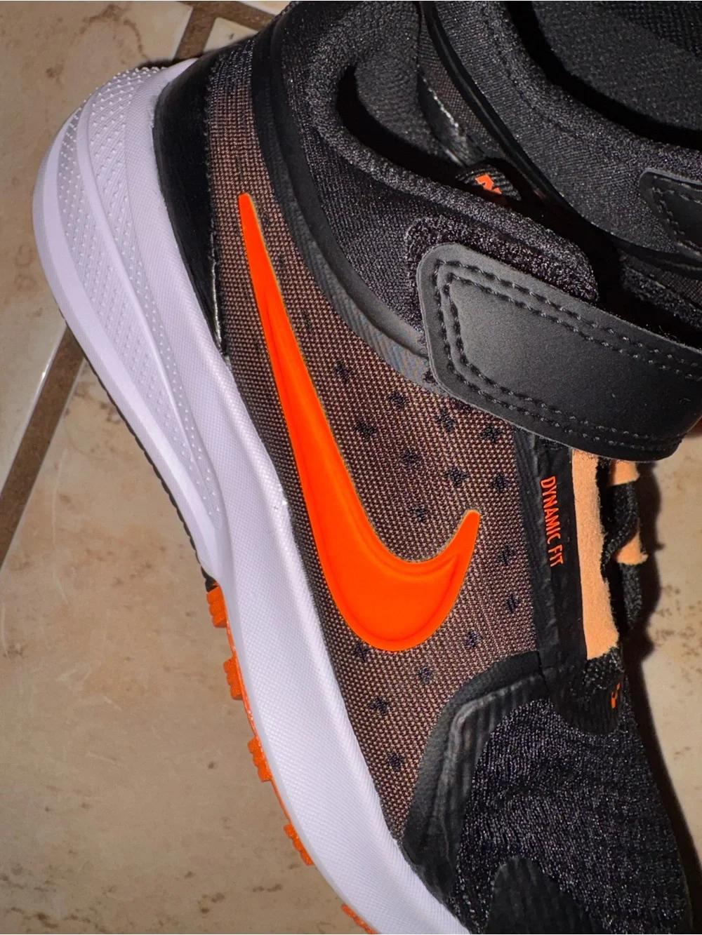 New Nike Kids' Black & Orange Sneakers